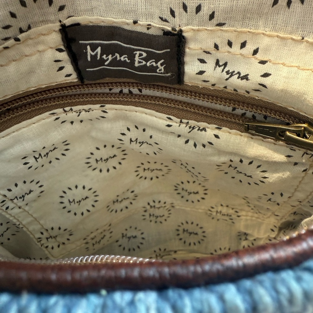 Myra Bag Western Leather Canvas Crossbody Multicolor - Picture 5 of 9